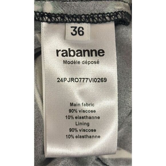 Rabanne by Paco Rabanne Leafy Ruched Sheath Minidress in Mugeut Noir NWT Size 36 - Picture 11 of 11